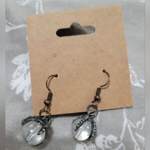 Silver Dragon Claw Earrings